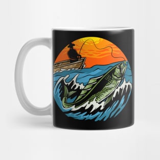 sunset fishing Mug